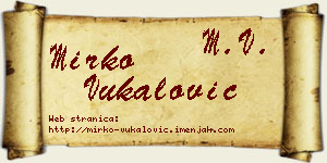 Mirko Vukalović vizit kartica
